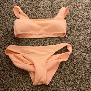 Bright coral swim set